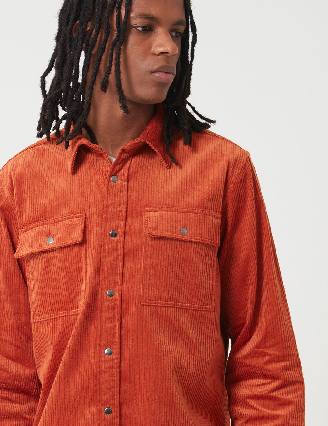 Ivel Cord Shirt - Rust Red