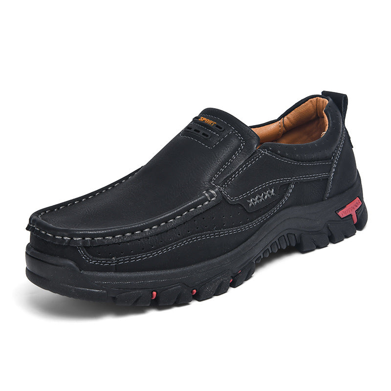 Men's Non-slip Walking Leather Lightweight Breathable Casual Loafers