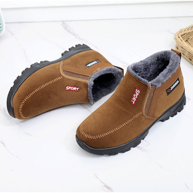 (CLEARANCE SALE 70% OFF)) Men's 2024 Winter New Waterproof And Non-Slip Slip-On Warm Cotton Shoes Correction Ankle Support Wide Toe Arch Support Sports Shoes