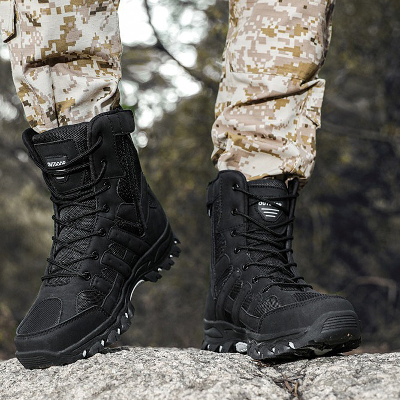 Men's Lightweight Breathable Durable Anti-slip Hiking Boots Combat Army Boots Work Boots