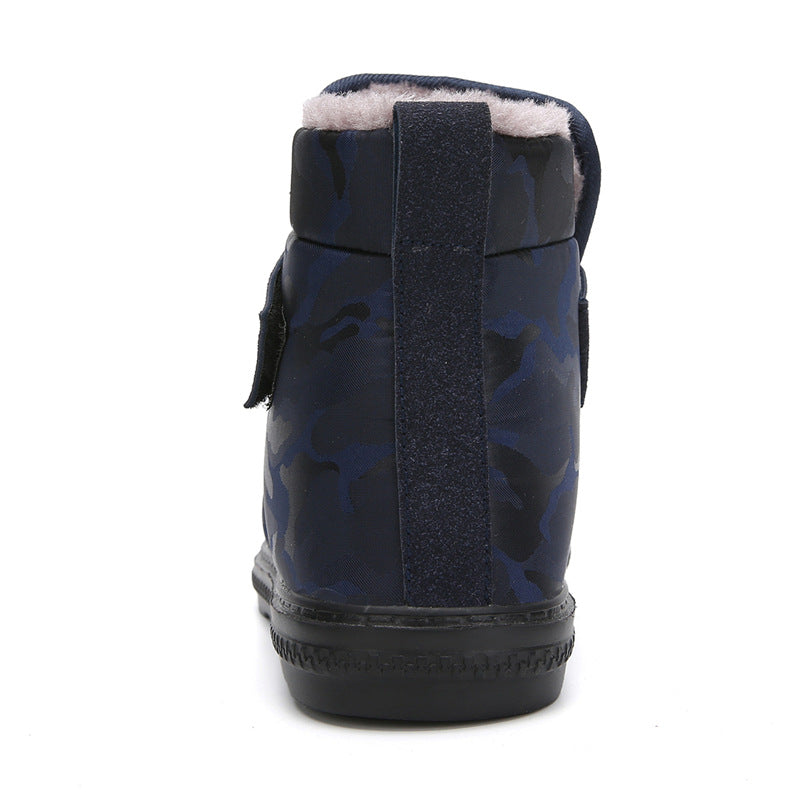 (Limited Time 70% Discount Event) Men's 2024 Winter New Warm Waterproof Non-Slip Puncture-Resistant Velcro Slip-On Snow Boots Ankle Support Orthopedic Wide Toe Arch Support Cotton Shoes