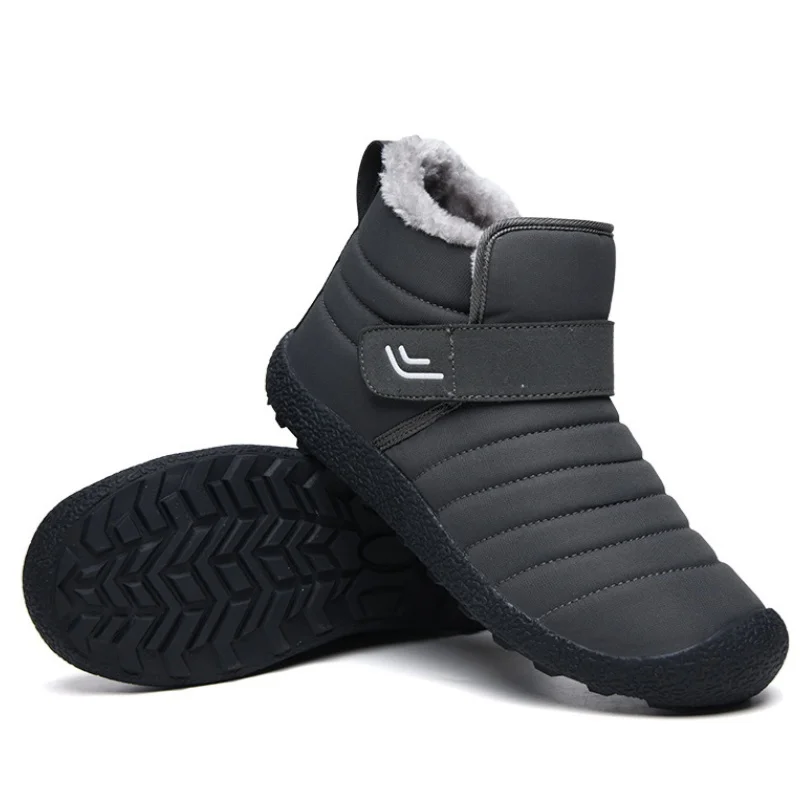 (Limited Time 49% Discount Event) Men's Winter Warm Waterproof Non-slip Velcro Cotton Shoes Wide Toe Orthopedic Arch Support Slip-on Cotton Shoes