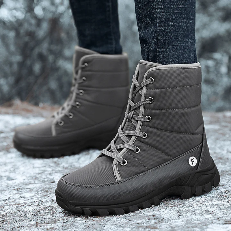 (Limited Time 70% Discount Event) Men's 2024 Winter New Ankle Support Wide Toe Snow Boots Orthopedic Arch Support Warm Anti-puncture Waterproof Non-slip Hiking Boots