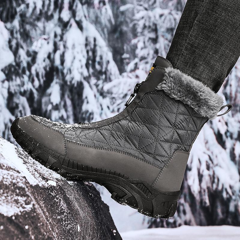 (Limited Time 70% Discount Event) Men's 2024 Winter New Wide Toe Ankle Support Orthopedic Arch Support Snow Boots Warm Waterproof Non-slip Anti-puncture Hiking Boots