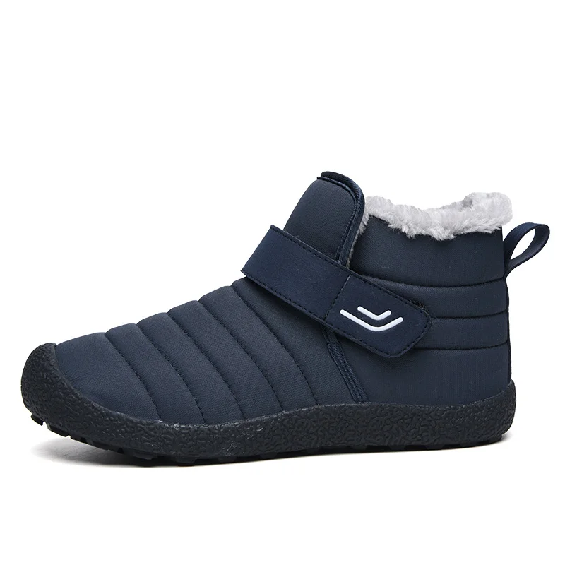 (Limited Time 49% Discount Event) Men's Winter Warm Waterproof Non-slip Velcro Cotton Shoes Wide Toe Orthopedic Arch Support Slip-on Cotton Shoes