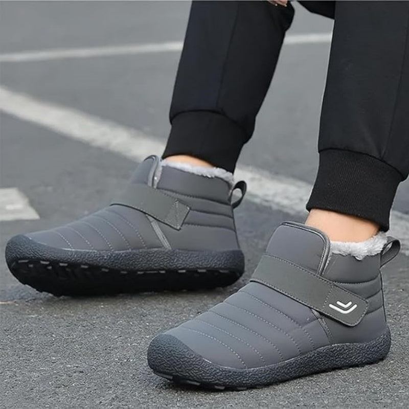 (Limited Time 49% Discount Event) Men's Winter Warm Waterproof Non-slip Velcro Cotton Shoes Wide Toe Orthopedic Arch Support Slip-on Cotton Shoes
