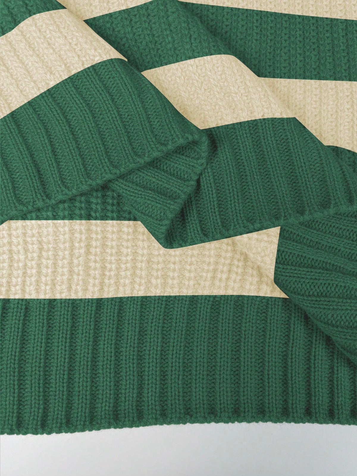 SoleilVie Striped Pattern Drop Shoulder Sweater,Long Sleeve Tops Knit Pullover Fall Winter Sweater