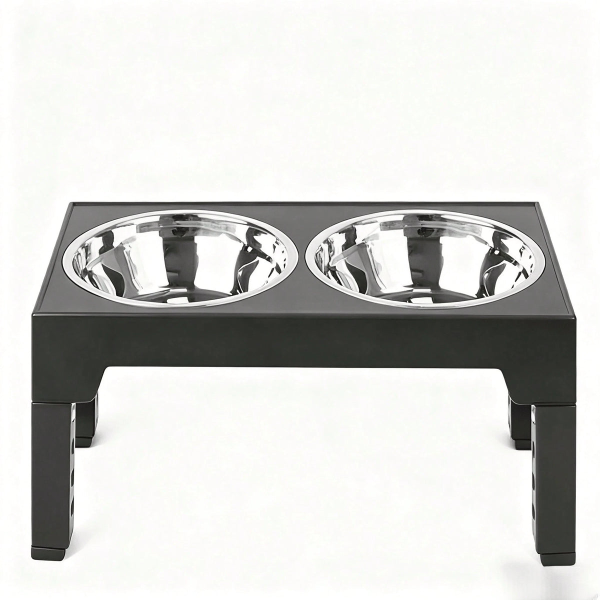 1pc Elevated Dog Feeder, Foldable Design With 4 Adjustable Heights, Includes 2 Stainless Steel Bowls, Non-Slip