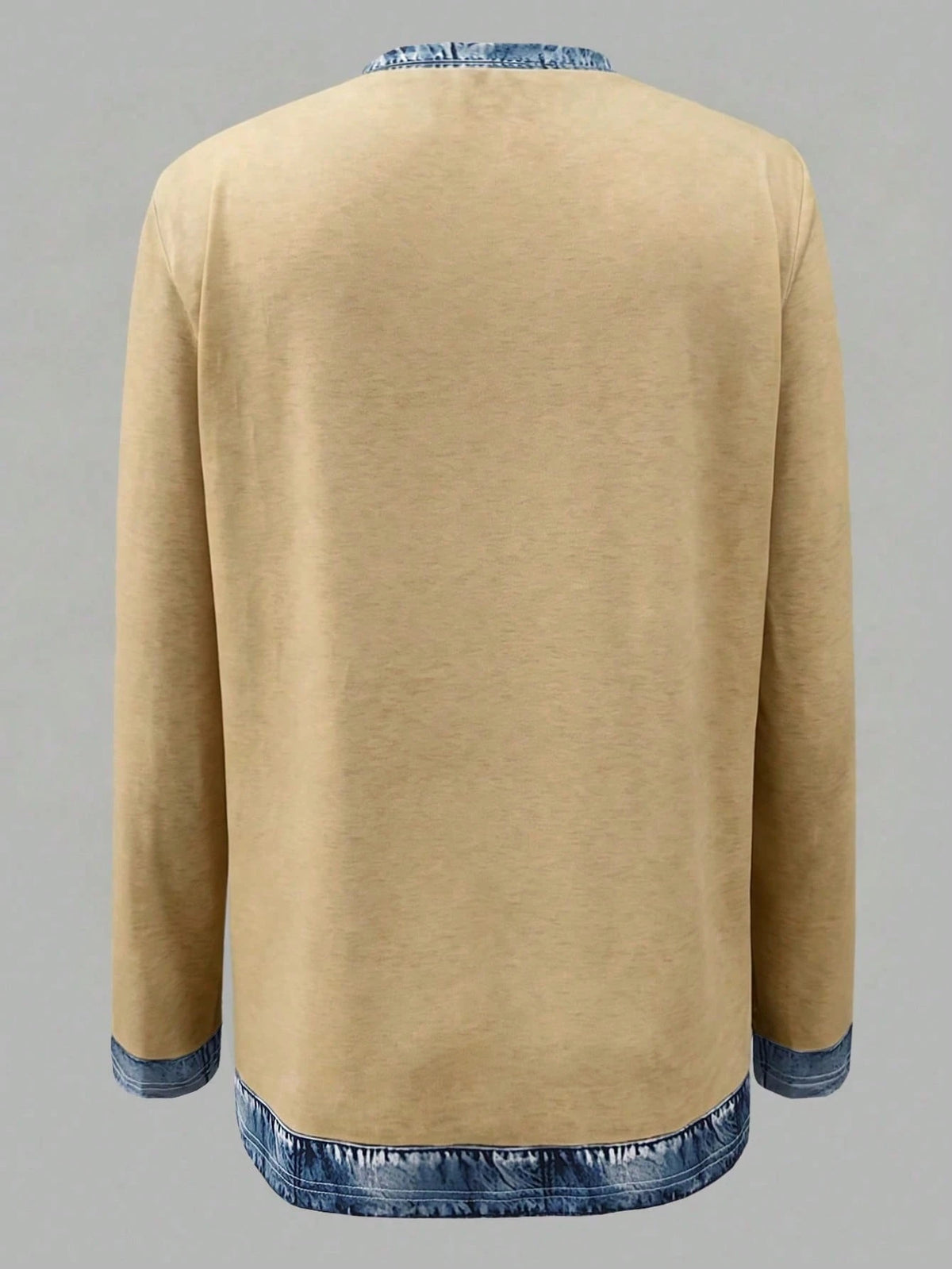 EMERY ROSE Women's Round Neck Color Block Casual Everyday Wear Long Sleeve T-Shirt