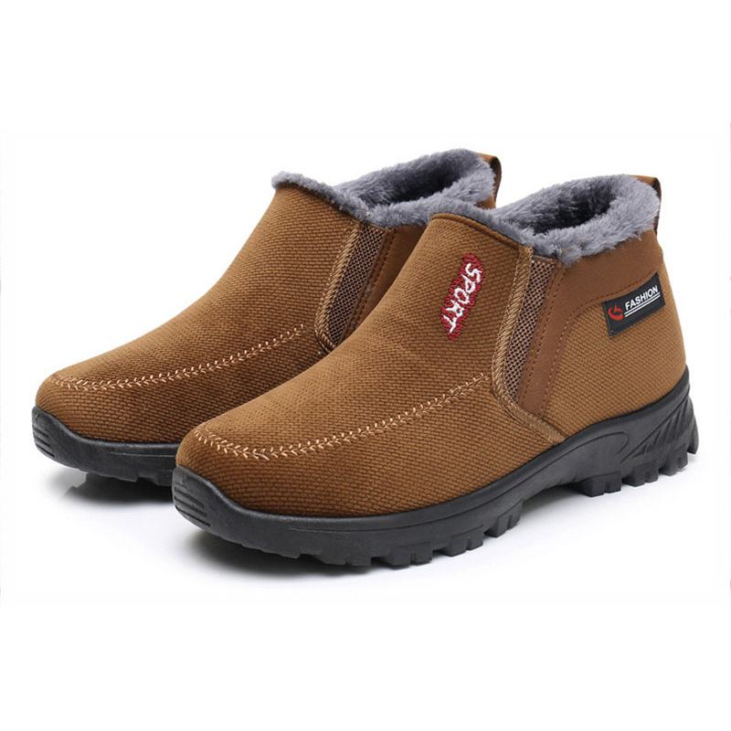(Limited Time 70% Discount Event) Men's 2024 Winter New Waterproof And Non-Slip Slip-On Warm Cotton Shoes Correction Ankle Support Wide Toe Arch Support Sports Shoes