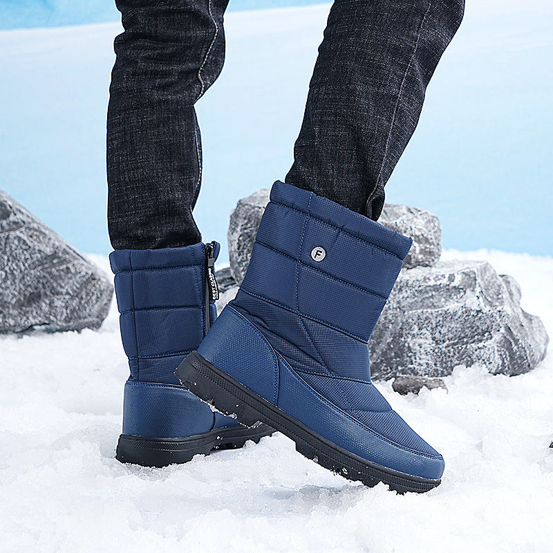 (Limited Time 70% Discount Event) Men's 2024 Winter New Style WarmWaterproof Non-Slip Puncture-Resistant One-Step Snow Boots Orthopedic Ankle Support Wide Toe Arch Support Hiking Boots