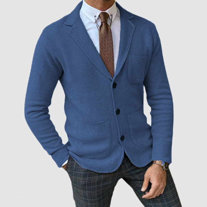CLEARANCE SALE Men's Elegant Lapel Long Sleeve Knit Jacket