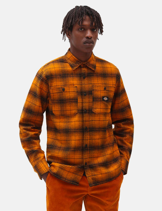 Evansville Check Shirt - Pumpkin Spice Orange